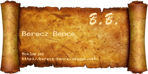 Berecz Bence névjegykártya